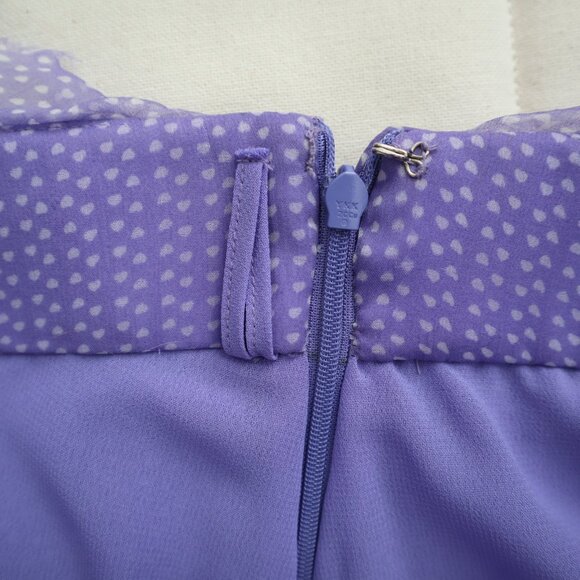 Emporio Armani Silk Lavender Micro Dot Ruffle Skirt - Picture 4 of 6